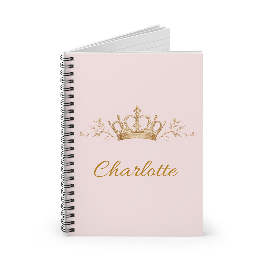 Elegant personalized notebook with soft royal-inspired charm