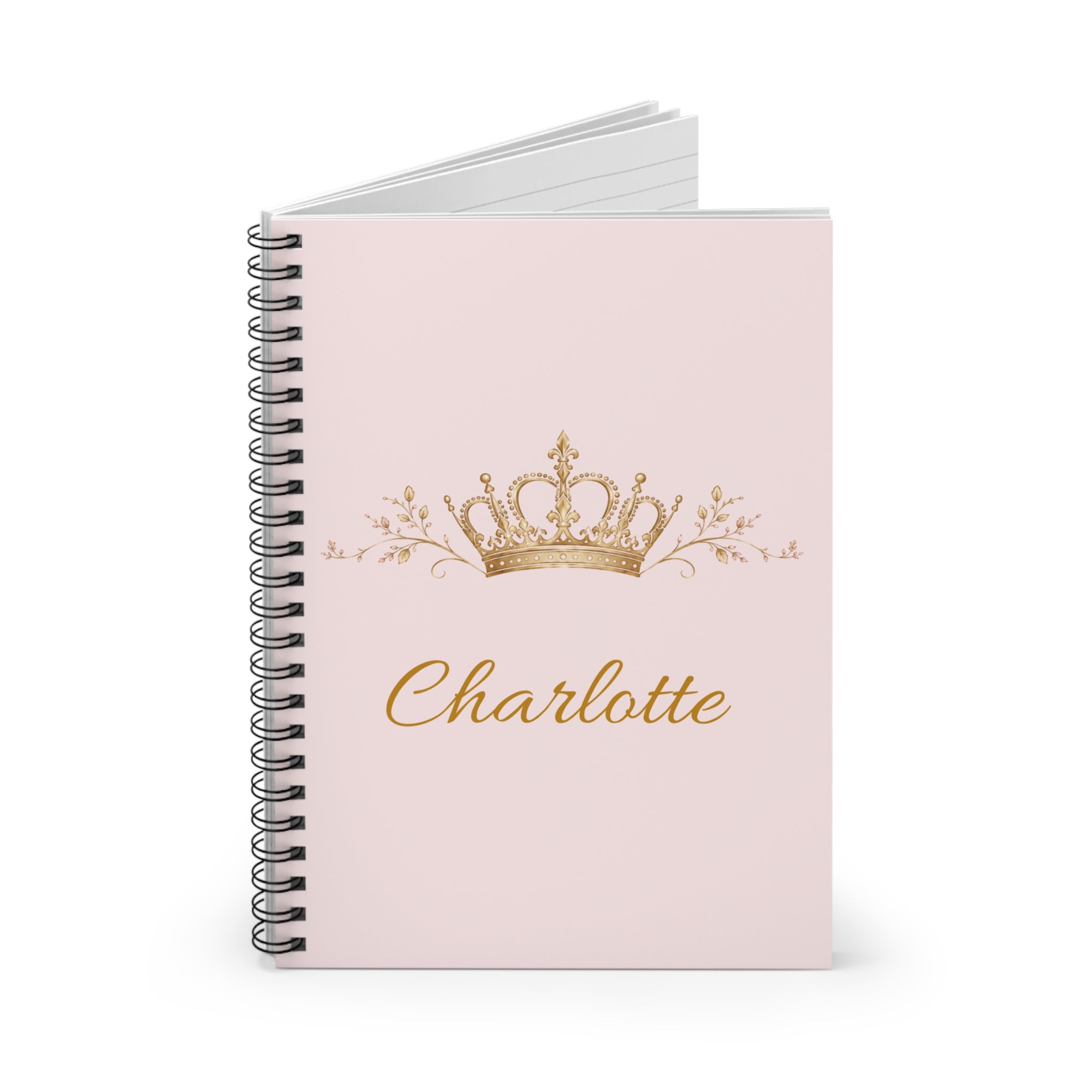 Elegant personalized notebook with soft royal-inspired charm