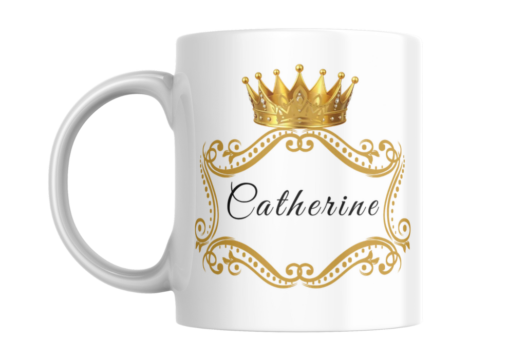 Gold Crown  Mug – Personalized Royal Name Coffee Cup (11oz & 15oz)