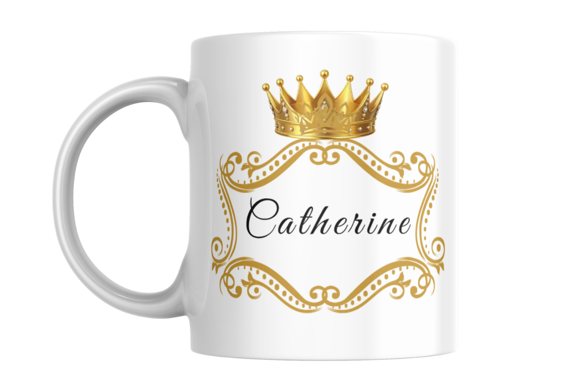 Gold Crown  Mug – Personalized Royal Name Coffee Cup (11oz & 15oz)