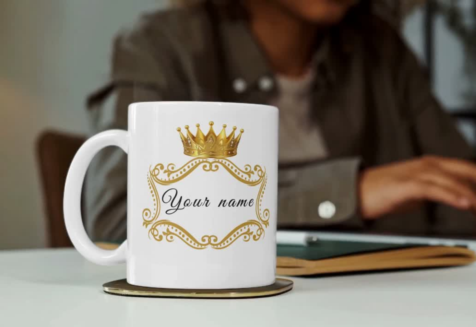 Gold Crown  Mug – Personalized Royal Name Coffee Cup (11oz & 15oz)