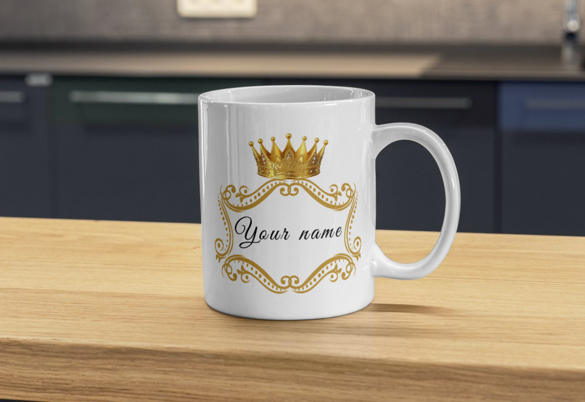 Gold Crown  Mug – Personalized Royal Name Coffee Cup (11oz & 15oz)