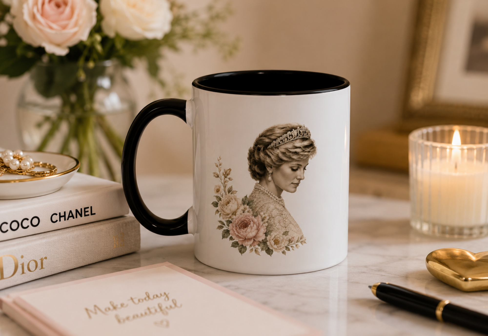People’s Princess Accent Mug – Elegant Floral Coffee Cup