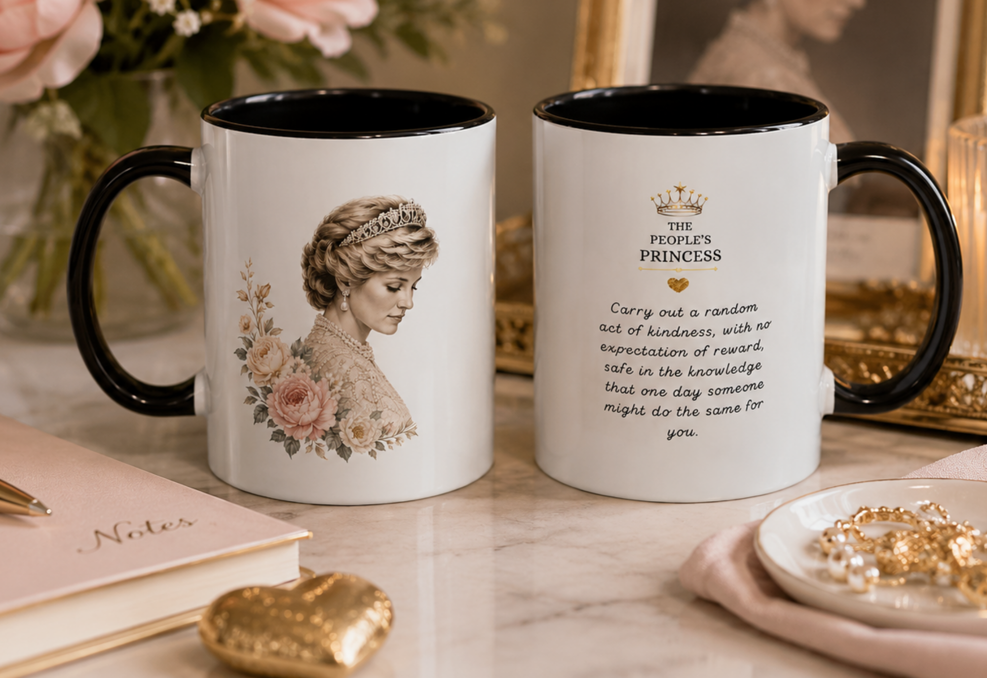 People’s Princess Accent Mug – Elegant Floral Coffee Cup