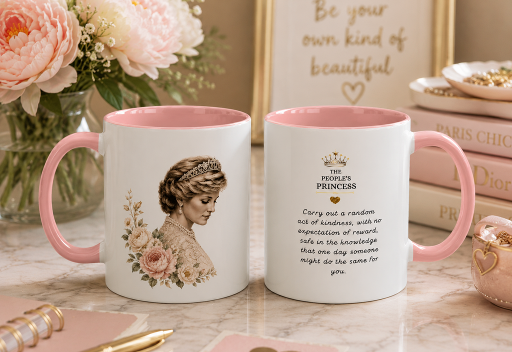 People’s Princess Accent Mug – Elegant Floral Coffee Cup