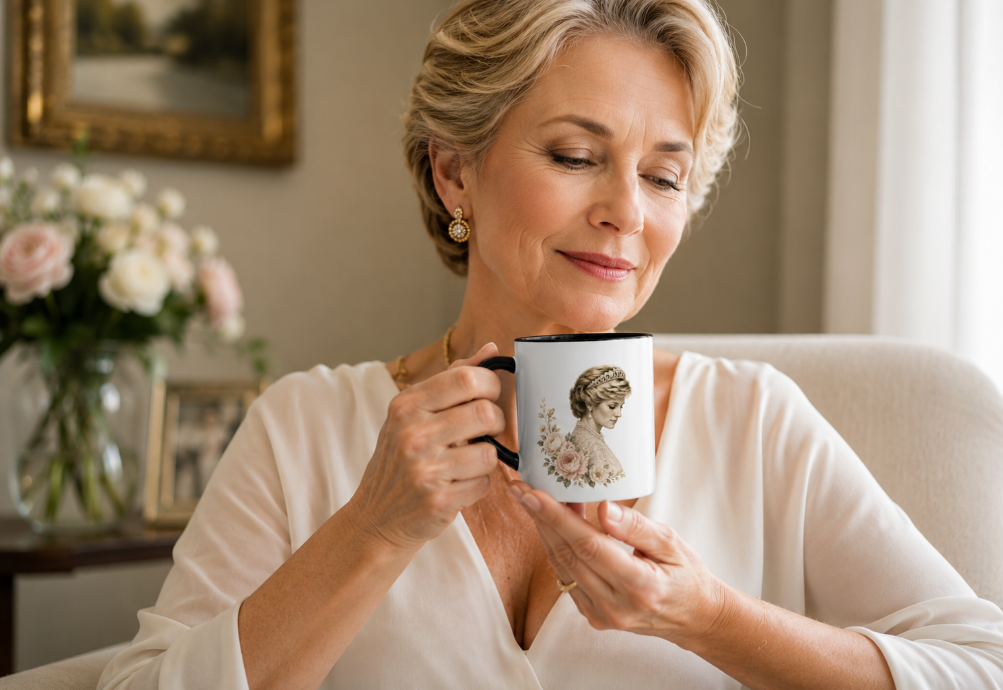 People’s Princess Accent Mug – Elegant Floral Coffee Cup
