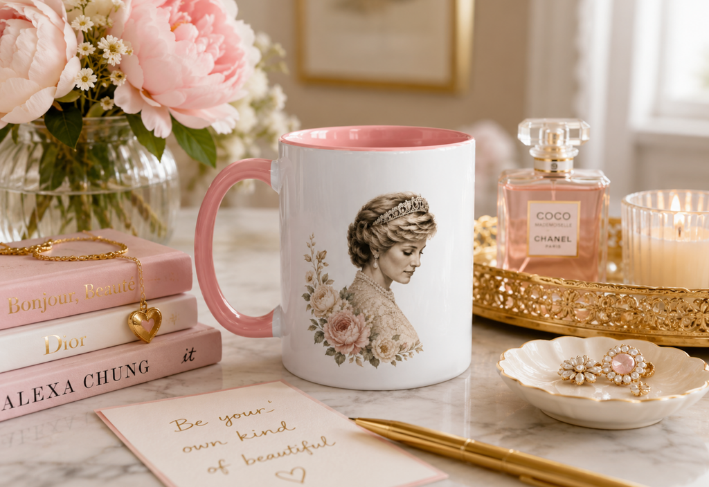 People’s Princess Accent Mug – Elegant Floral Coffee Cup