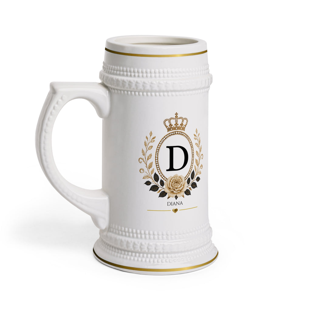 Personalized Queen Beer Stein Mug – Custom Name Luxury Ceramic