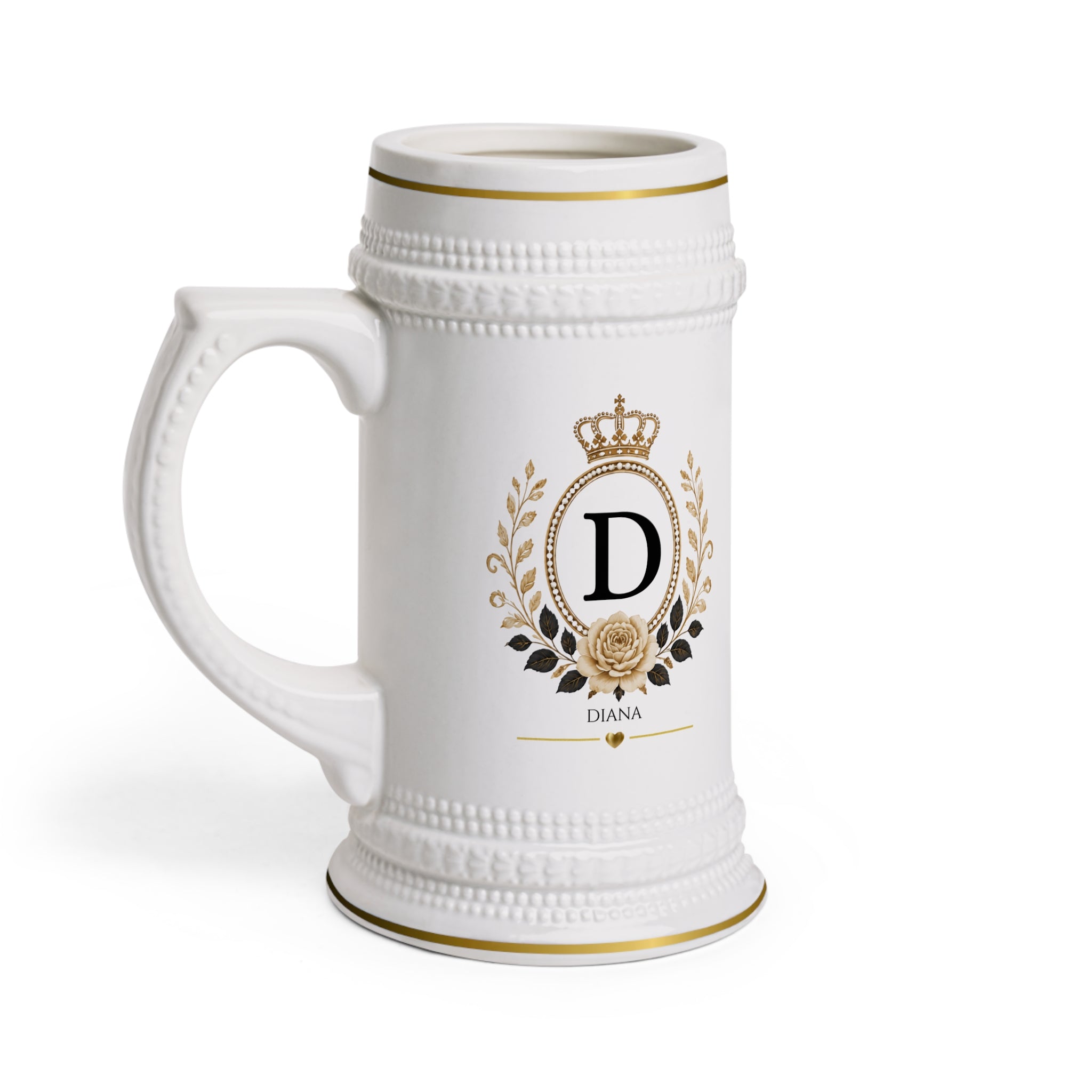 Personalized Queen Beer Stein Mug – Custom Name Luxury Ceramic
