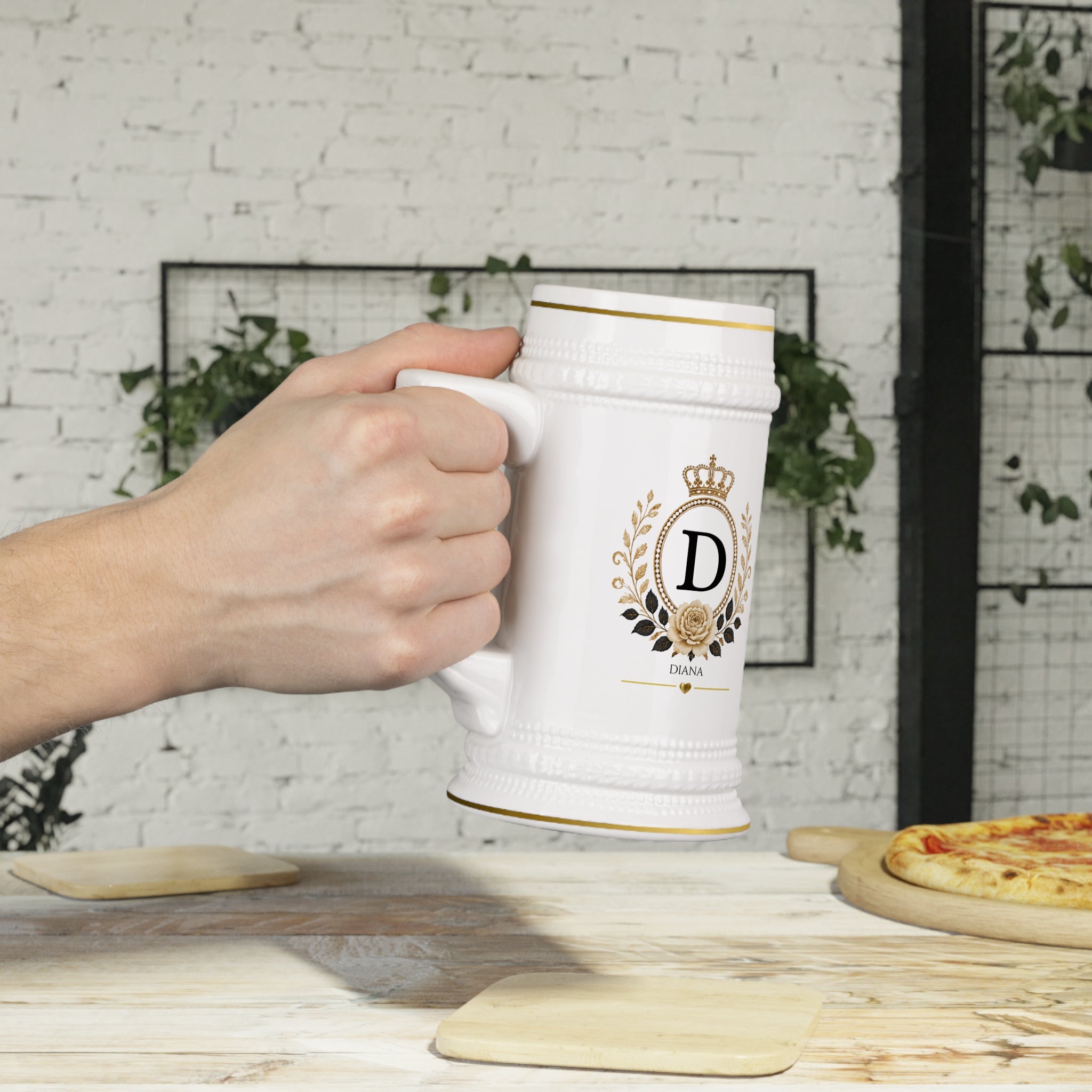 Personalized Queen Beer Stein Mug – Custom Name Luxury Ceramic