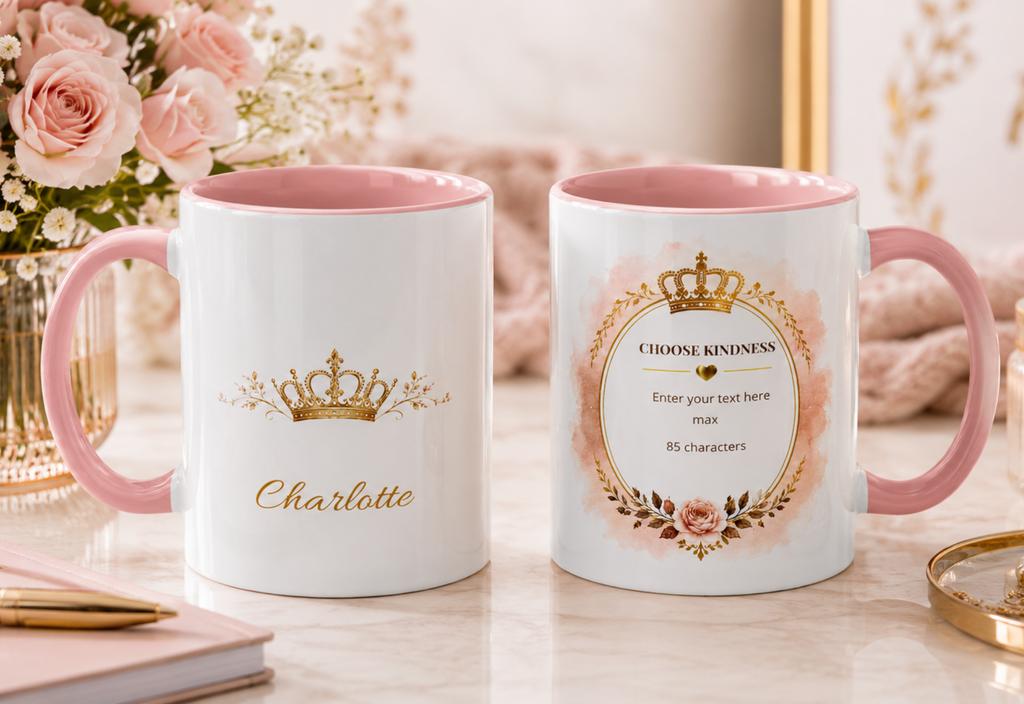 Personalized royal-inspired mug designed to make everyday moments feel special