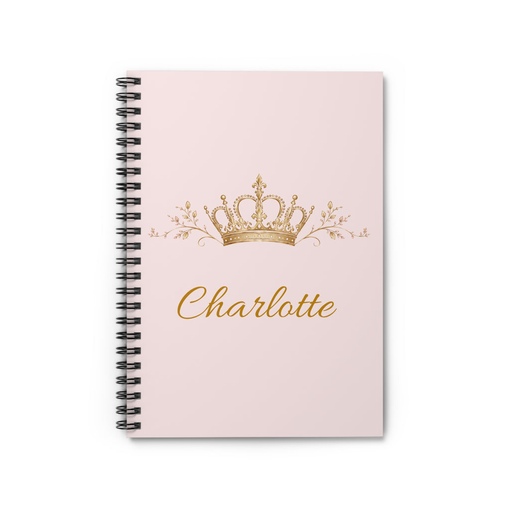 Elegant personalized notebook with soft royal-inspired charm