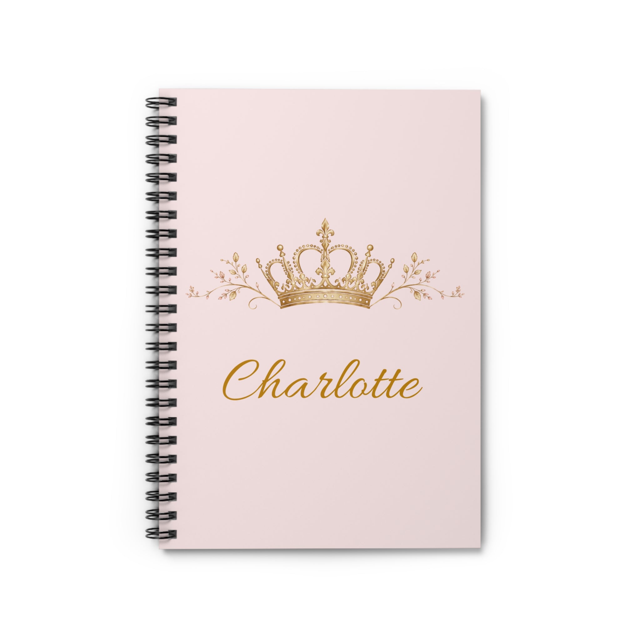 Elegant personalized notebook with soft royal-inspired charm