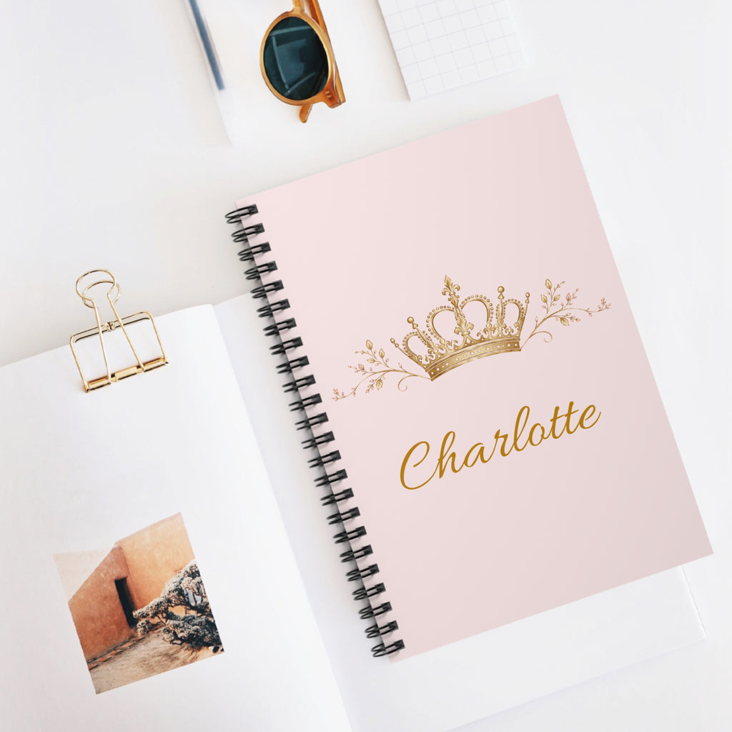 Elegant personalized notebook with soft royal-inspired charm