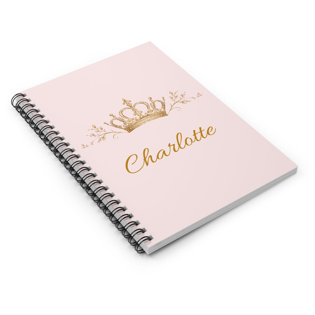 Elegant personalized notebook with soft royal-inspired charm