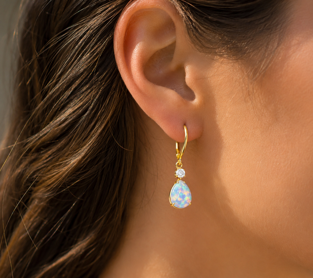 Royal Opal Teardrop Earrings – Timeless Elegance Collection
