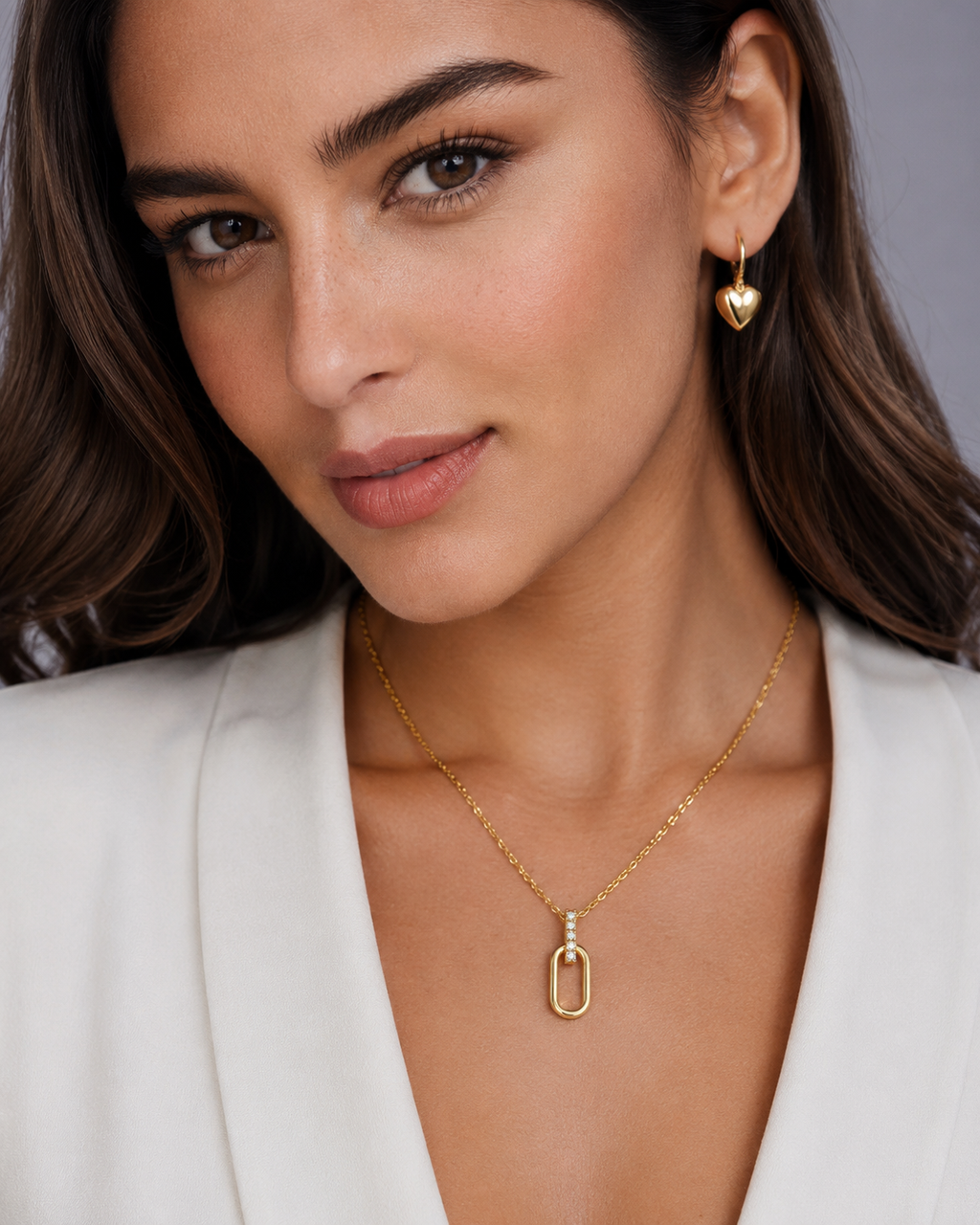 Royal Elegance Moissanite Pendant Necklace – 925 Sterling Silver & Gold Plated